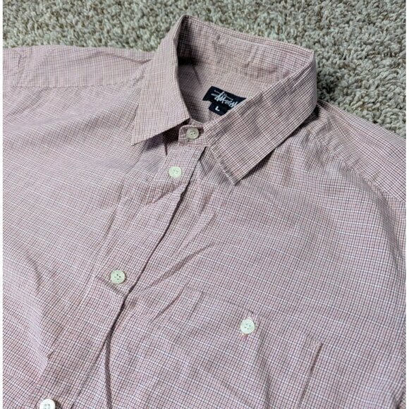 Vintage Stussy Shirt Men's Large Button Up Made In USA Streetwear 90s Y2K - Picture 1 of 9
